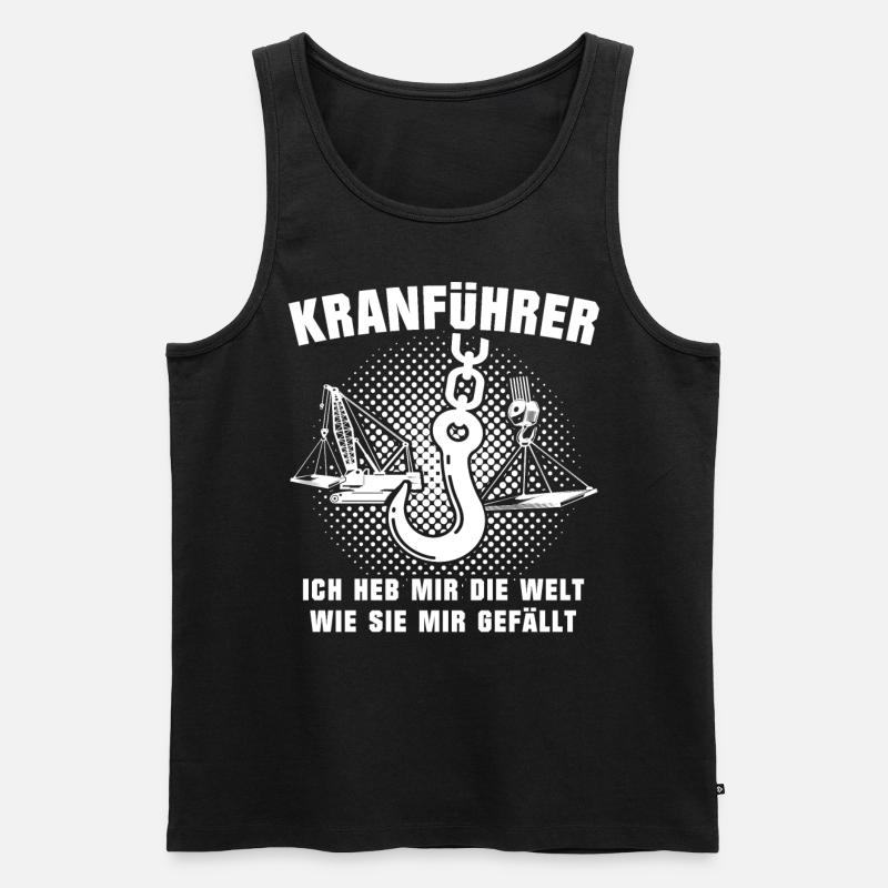 Kranfahrer Kranführer Kran - Männer Premium Bio Tank Top - Schwarz