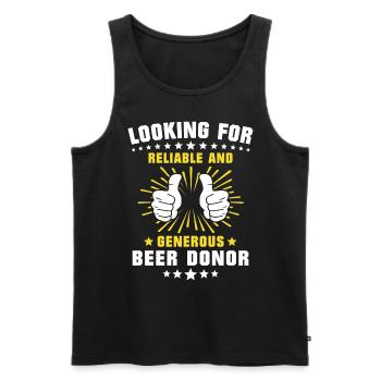 Beer sayings Toasts Beer lovers - Men's Premium Organic Tank Top - black - Front - Michal (187cm)