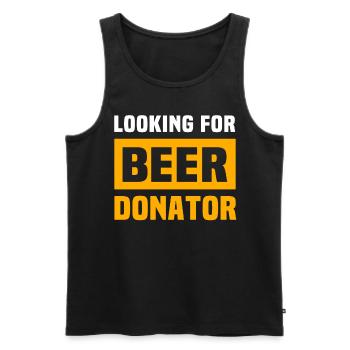 Dictons de bière Toasts Amateurs de bière - Débardeur bio Premium Homme - noir - Devant - AI Model Male 178 light (178cm)