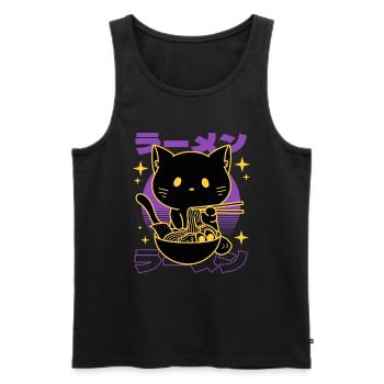 Ramen-katze Japanisch - Männer Premium Bio Tank Top - Schwarz - Vorne - AI Model Male 178 light (178cm)