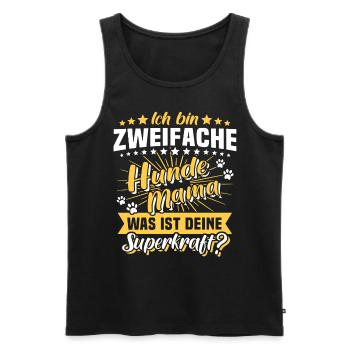 Zweifache Hundemama Hund Mama - Männer Premium Bio Tank Top - Schwarz - Vorne - Michal (187cm)