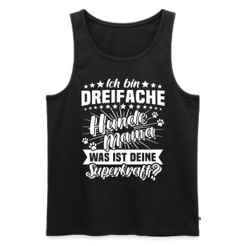 Hundemama Dreifach 3 Hunde - Männer Premium Bio Tank Top - Schwarz - Vorne - Michal (187cm)