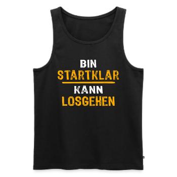 Motivation Kann Losgehen Sprüche - Männer Premium Bio Tank Top - Schwarz - Vorne - Michal (187cm)