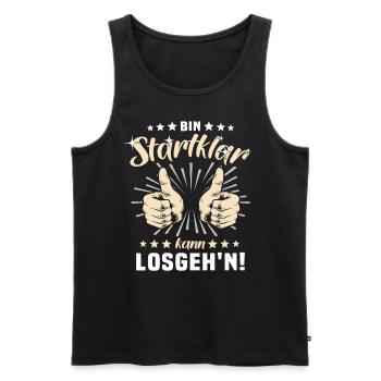 Motivation Kann Losgehen Sprüche - Männer Premium Bio Tank Top - Schwarz - Vorne - Michal (187cm)