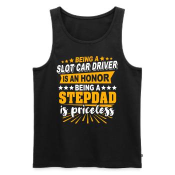 Slot Car Racing Stiefpapa Slot Race Stepdad - Débardeur bio Premium Homme - noir - Devant - AI Model Male 178 light (178cm)