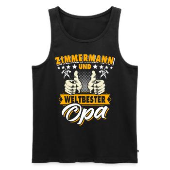 Zimmermann Opa Zimmerer Grossvater - Männer Premium Bio Tank Top - Schwarz - Vorne - Michal (187cm)