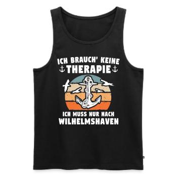 Wilhelmshavener Sprüche Wilhelmshaven - Männer Premium Bio Tank Top - Schwarz - Vorne - AI Model Male 178 light (178cm)
