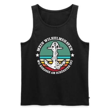 Wilhelmshaven Sprüche Wilhelmshavener Geschenk - Männer Premium Bio Tank Top - Schwarz - Vorne - AI Model Male 178 light (178cm)