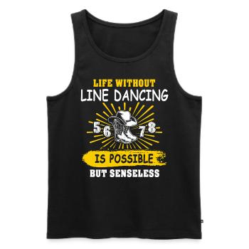 Line Dancing Line Dance - Männer Premium Bio Tank Top - Schwarz - Vorne - AI Model Male 178 light (178cm)