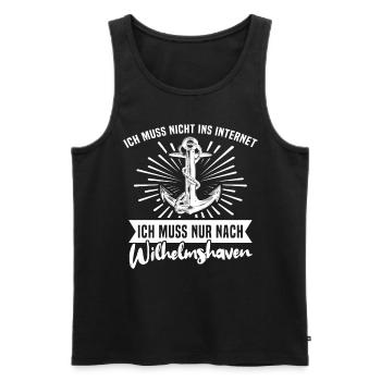 Wilhelmshaven - Männer Premium Bio Tank Top - Schwarz - Vorne - AI Model Male 178 light (178cm)