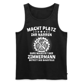 Zimmermann Zimmerer - Männer Premium Bio Tank Top - Schwarz - Vorne - Michal (187cm)