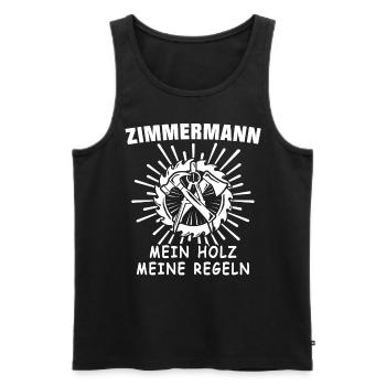 Zimmermann Zimmerer - Männer Premium Bio Tank Top - Schwarz - Vorne - Michal (187cm)