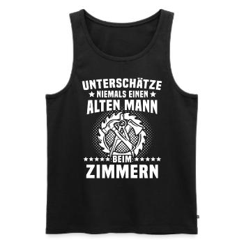 Zimmermann Zimmerer - Männer Premium Bio Tank Top - Schwarz - Vorne - Michal (187cm)