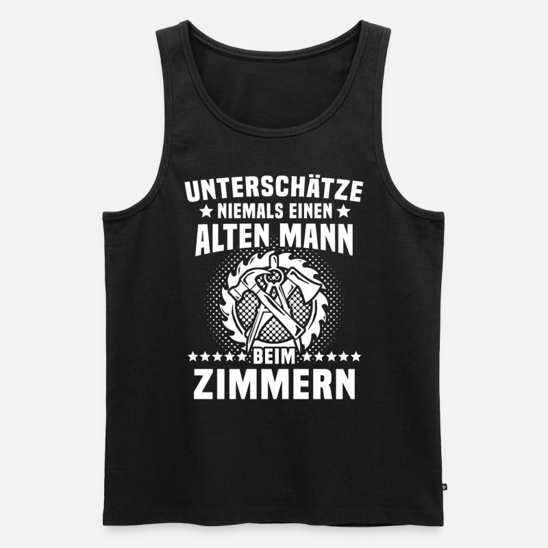 Zimmermann Zimmerer - Männer Premium Bio Tank Top - Schwarz