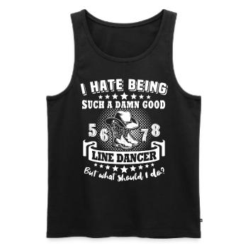 Line Dancing Line Dance - Männer Premium Bio Tank Top - Schwarz - Vorne - AI Model Male 178 light (178cm)