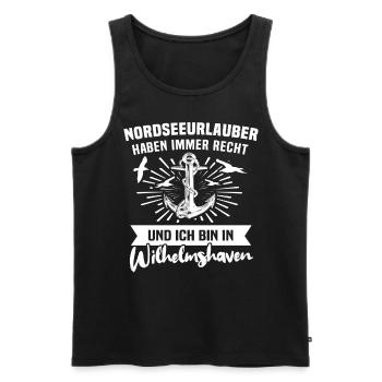 Wilhelmshaven Sprüche - Männer Premium Bio Tank Top - Schwarz - Vorne - Michal (187cm)