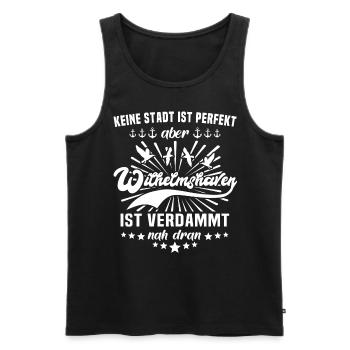 Wilhelmshaven Sprüche - Männer Premium Bio Tank Top - Schwarz - Vorne - Michal (187cm)