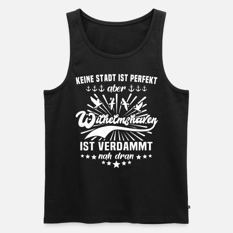 Wilhelmshaven Sprüche - Männer Premium Bio Tank Top - Schwarz