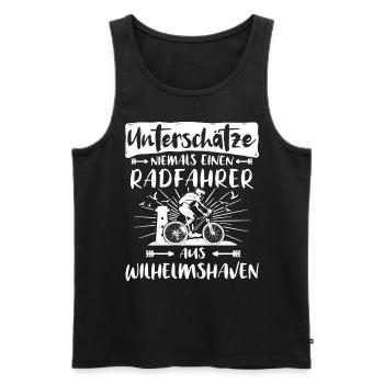 Wilhelmshaven Fahrrad Wilhelmshavener Radfahrer - Männer Premium Bio Tank Top - Schwarz - Vorne - Michal (187cm)