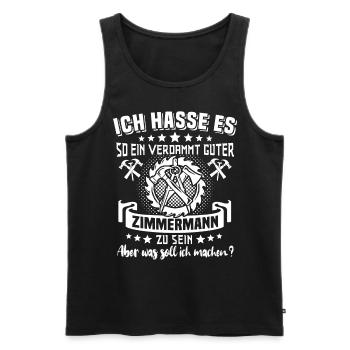 Zimmermann Zimmern Zimmerer - Männer Premium Bio Tank Top - Schwarz - Vorne - Michal (187cm)