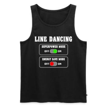 Line Dance Superpower Line Dancing - Men's Premium Organic Tank Top - black - Front - AI Model Male 178 light (178cm)