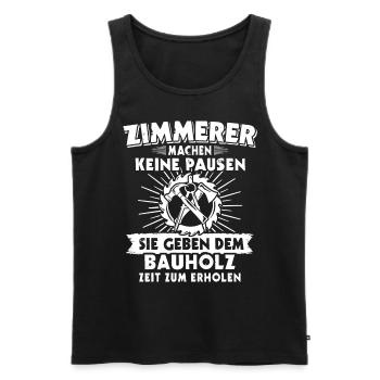 Zimmermann Zimmerer - Männer Premium Bio Tank Top - Schwarz - Vorne - Michal (187cm)