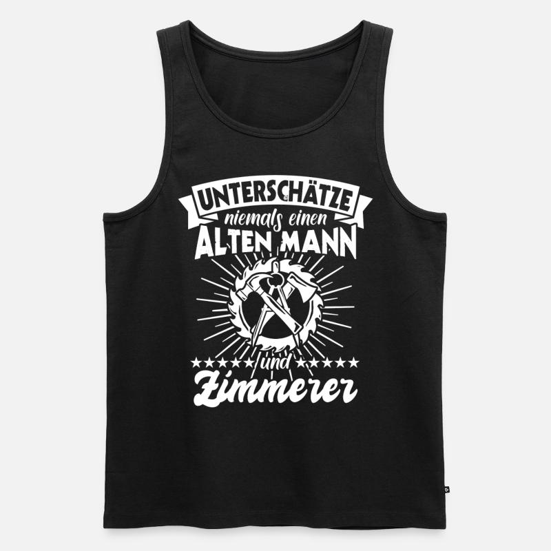 Zimmermann Zimmerer - Männer Premium Bio Tank Top - Schwarz