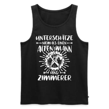 Zimmermann Zimmerer - Männer Premium Bio Tank Top - Schwarz - Vorne - Michal (187cm)