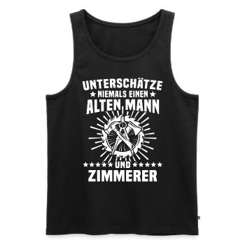Zimmermann Zimmerer - Männer Premium Bio Tank Top - Schwarz - Vorne - Michal (187cm)