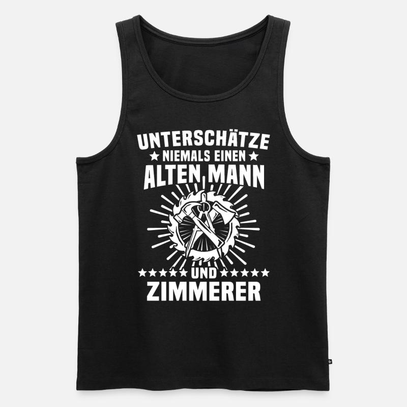 Zimmermann Zimmerer - Männer Premium Bio Tank Top - Schwarz