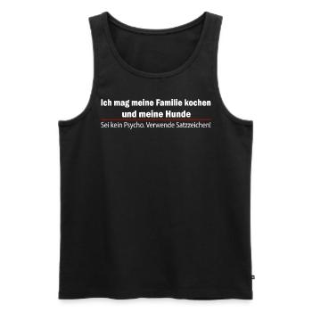 Deutsch Lehrer Verwende Satzzeichen lustig - Männer Premium Bio Tank Top - Schwarz - Vorne - Michal (187cm)