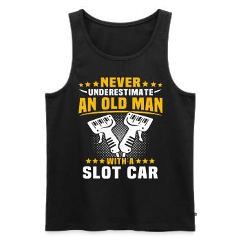 Slot Car Racing Old Man - Männer Premium Bio Tank Top - Schwarz - Vorne - Michal (187cm)