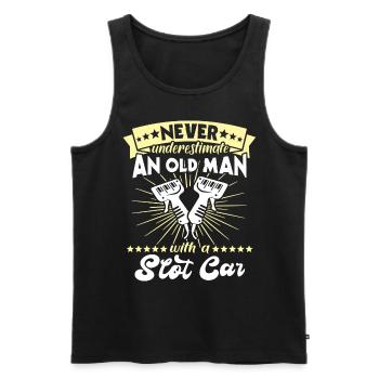 Slot Car Racing Old Man - Männer Premium Bio Tank Top - Schwarz - Vorne - Michal (187cm)