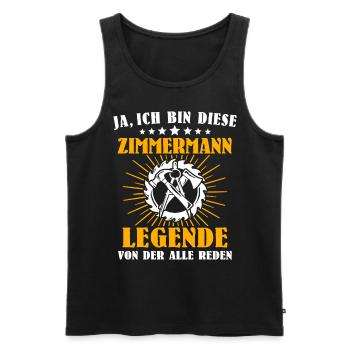 Zimmermann Legende Zimmerer Zimmerleute - Männer Premium Bio Tank Top - Schwarz - Vorne - Michal (187cm)