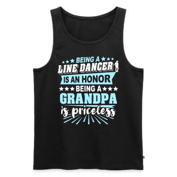 Danse en ligne Grand-père Danse en ligne Grand-père - Débardeur bio Premium Homme - noir - Devant - AI Model Male 178 light (178cm)