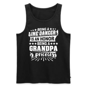 Grand-père en danse en ligne - Débardeur bio Premium Homme - noir - Devant - AI Model Male 178 light (178cm)