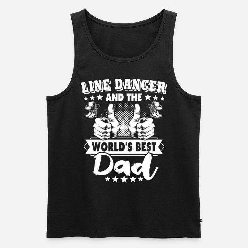 Line Dancing Papa - Männer Premium Bio Tank Top - Schwarz