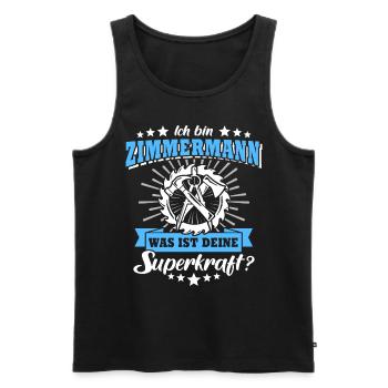 Zimmermann Job Zimmerer - Männer Premium Bio Tank Top - Schwarz - Vorne - Michal (187cm)