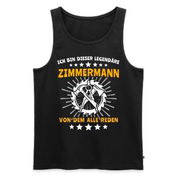 Zimmermann Job Zimmerer - Männer Premium Bio Tank Top - Schwarz - Vorne - Michal (187cm)