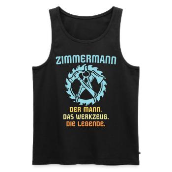 Zimmermann Job Zimmerer - Männer Premium Bio Tank Top - Schwarz - Vorne - Michal (187cm)