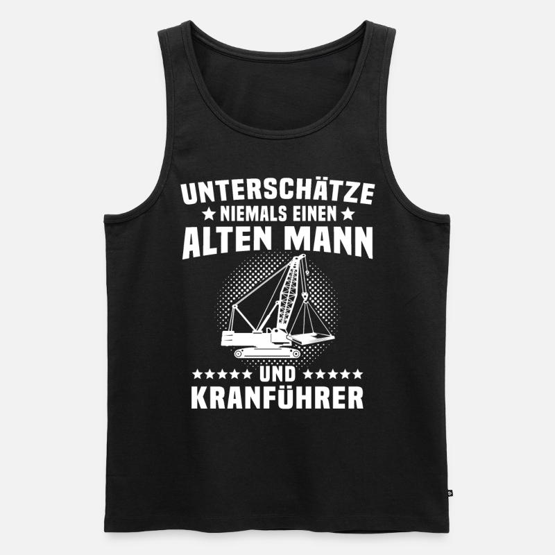 Kranfahrer Kranführer Kran - Männer Premium Bio Tank Top - Schwarz