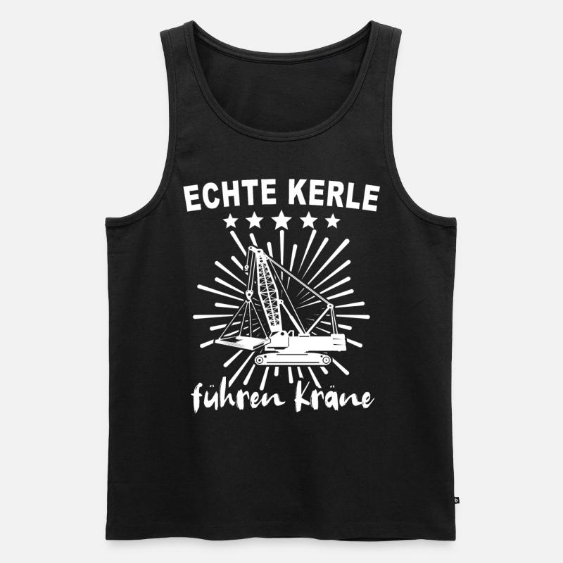 Kranfahrer Kranführer Kran - Männer Premium Bio Tank Top - Schwarz