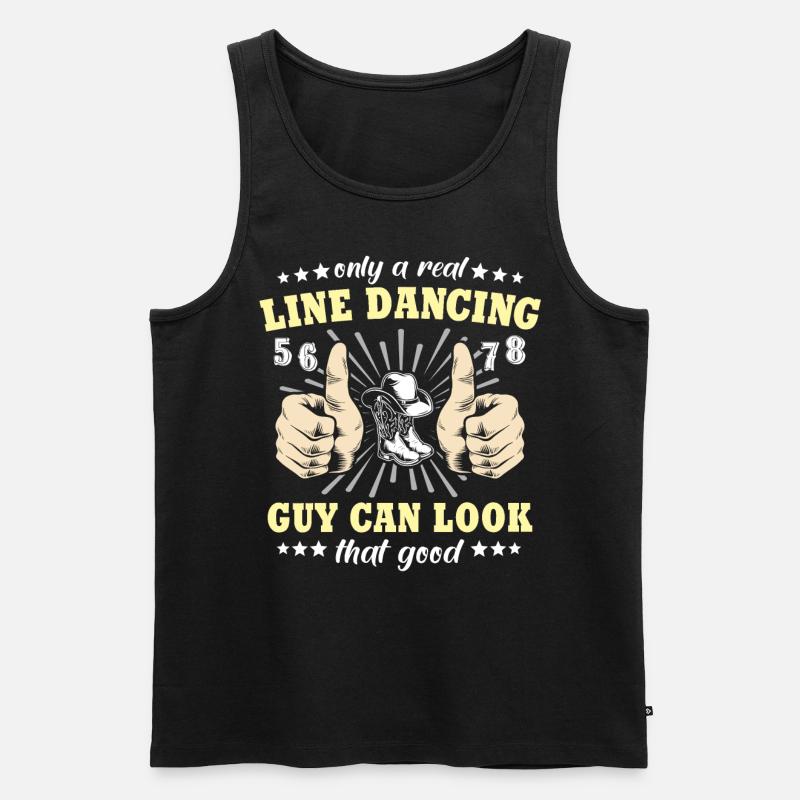 Line Dancing Geschenk - Männer Premium Bio Tank Top - Schwarz