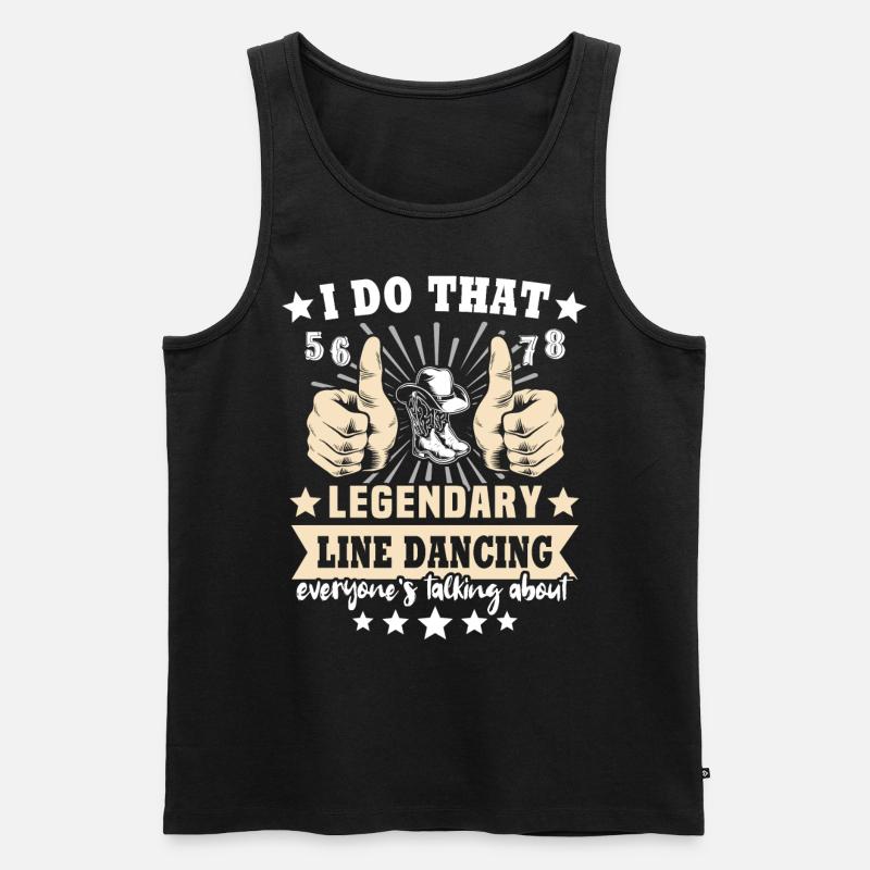 Line Dancing Geschenk - Männer Premium Bio Tank Top - Schwarz
