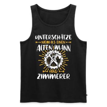Zimmerer Sprüche Zimmermann - Männer Premium Bio Tank Top - Schwarz - Vorne - AI Model Male 178 light (178cm)