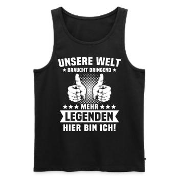 Legende Legenden - Männer Premium Bio Tank Top - Schwarz - Vorne - AI Model Male 178 light (178cm)