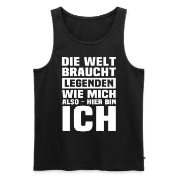Legenden Geschenk Legende - Männer Premium Bio Tank Top - Schwarz - Vorne - AI Model Male 178 light (178cm)