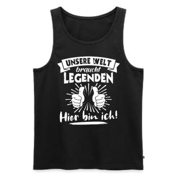 Legenden Geschenk Legende - Männer Premium Bio Tank Top - Schwarz - Vorne - AI Model Male 178 light (178cm)