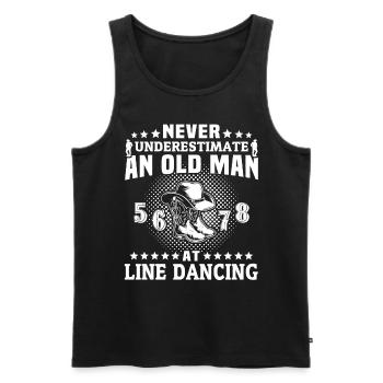 Danse en ligne Homme Danse en ligne Hommes - Débardeur bio Premium Homme - noir - Devant - Michal (187cm)