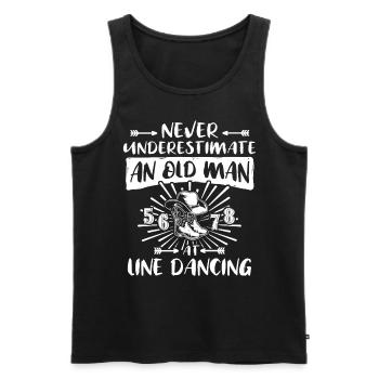 Danse en ligne Homme Danse en ligne Hommes - Débardeur bio Premium Homme - noir - Devant - Michal (187cm)